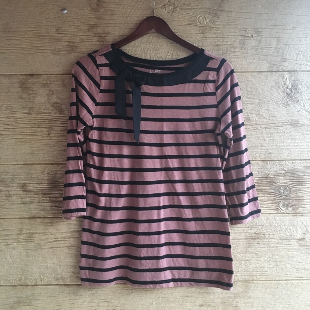 Loft Striped 3/4 Sleeve Tee